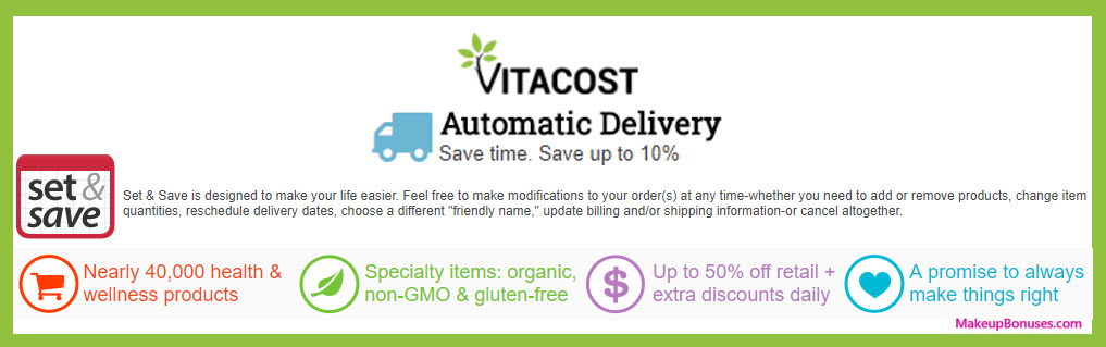 VitaCost Auto Delivery Service - MakeupBonuses.com