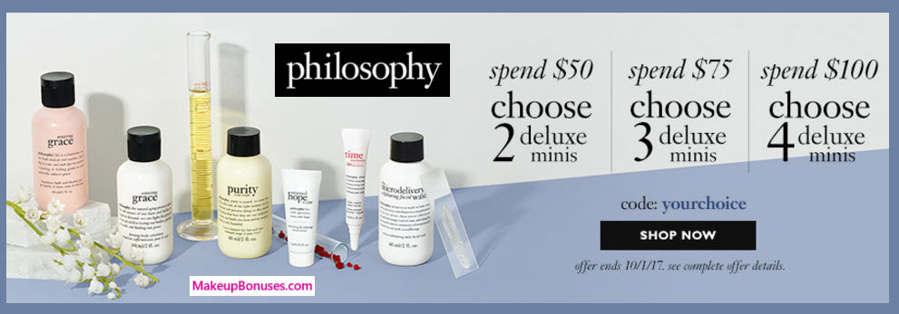 Receive a free 3-pc gift with your $75 philosophy purchase