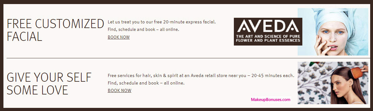 Aveda Beauty Svs - Free Facials, Makeup, & More - MakeupBonuses.com