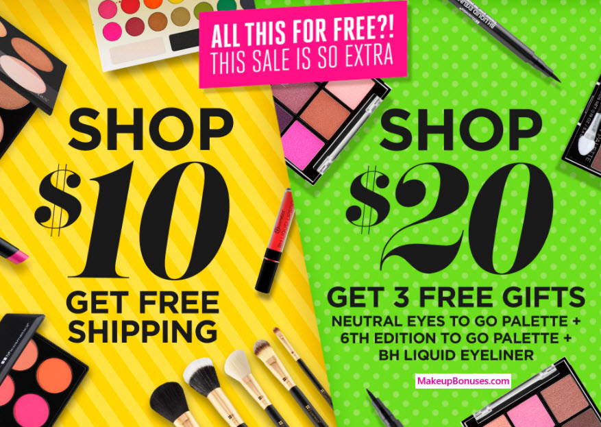 Receive a free 3-pc gift with your $20 BH Cosmetics purchase