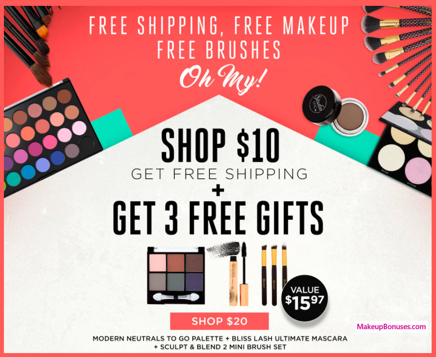 Receive a free 5-pc gift with your $20 BH Cosmetics purchase