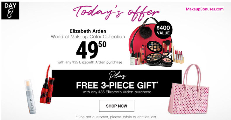 Receive a free 3-pc gift with your $35 Elizabeth Arden purchase