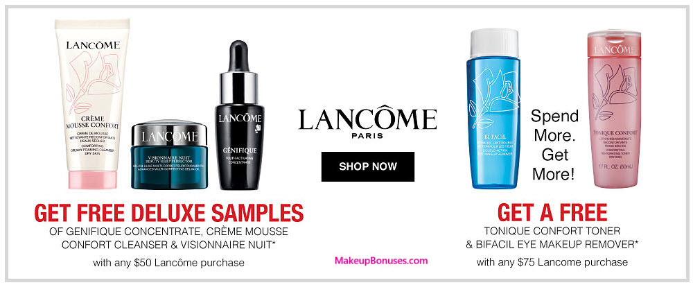 Receive a free 3-pc gift with your $50 Lancôme purchase