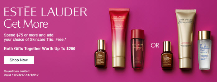 Receive your choice of 10-pc gift with your $75 Estée Lauder purchase