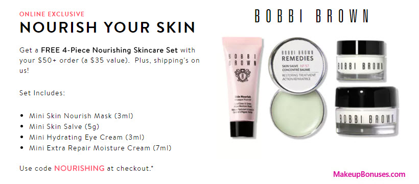 Receive a free 4-pc gift with your $50 Bobbi Brown purchase