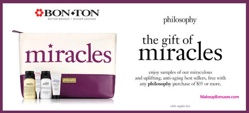 Receive a free 5-pc gift with your $35 Philosophy purchase