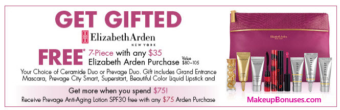 Receive your choice of 7-pc gift with your $35 Elizabeth Arden purchase