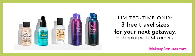 Receive a free 3-pc gift with your $45 Bumble and bumble purchase