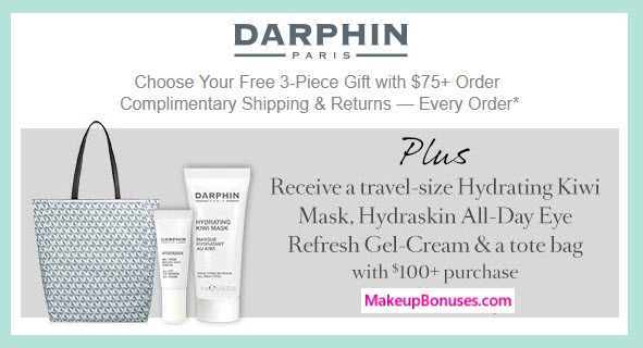 Receive a free 6-pc gift with your $100 Darphin purchase