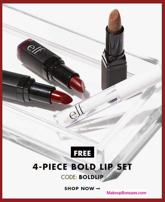 Receive a free 4-pc gift with your $25 ELF Cosmetics purchase