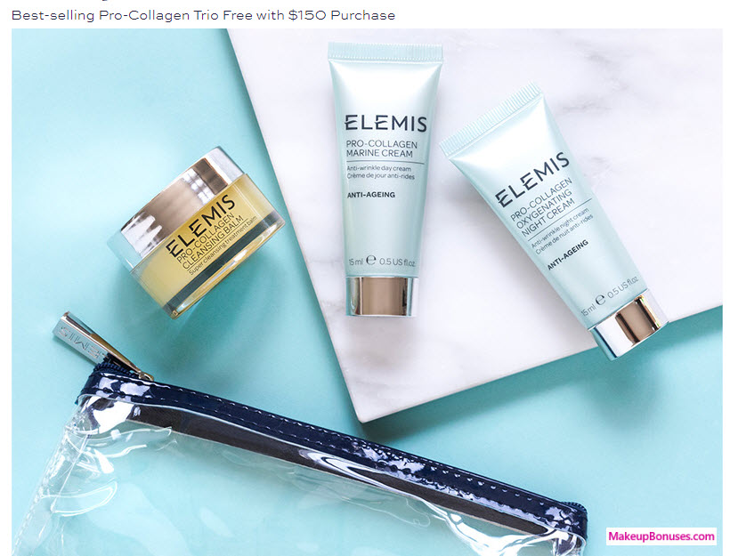 Receive a free 3-pc gift with your $150 Elemis purchase