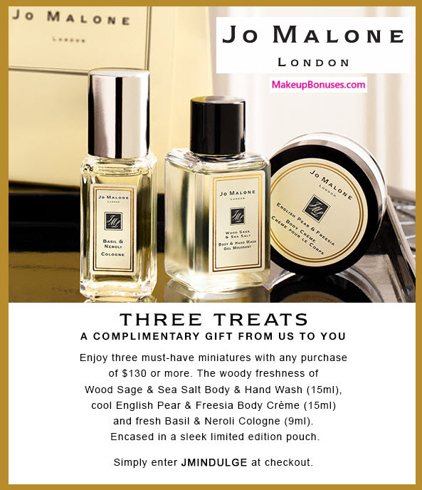 Receive a free 3-pc gift with your $130 Jo Malone purchase