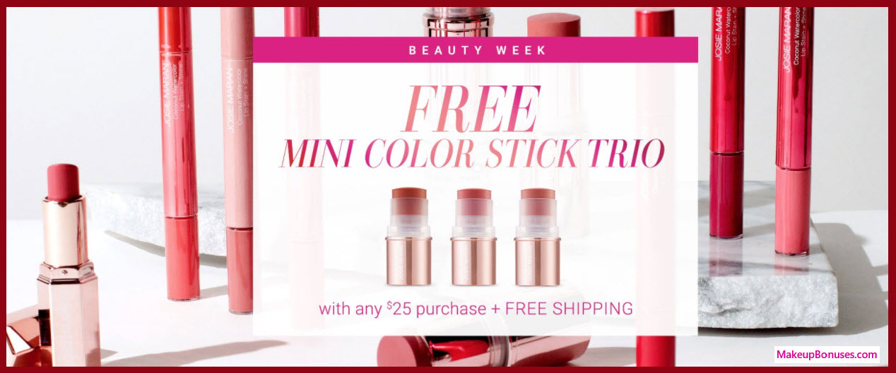 Receive a free 3-pc gift with your $25 Josie Maran purchase