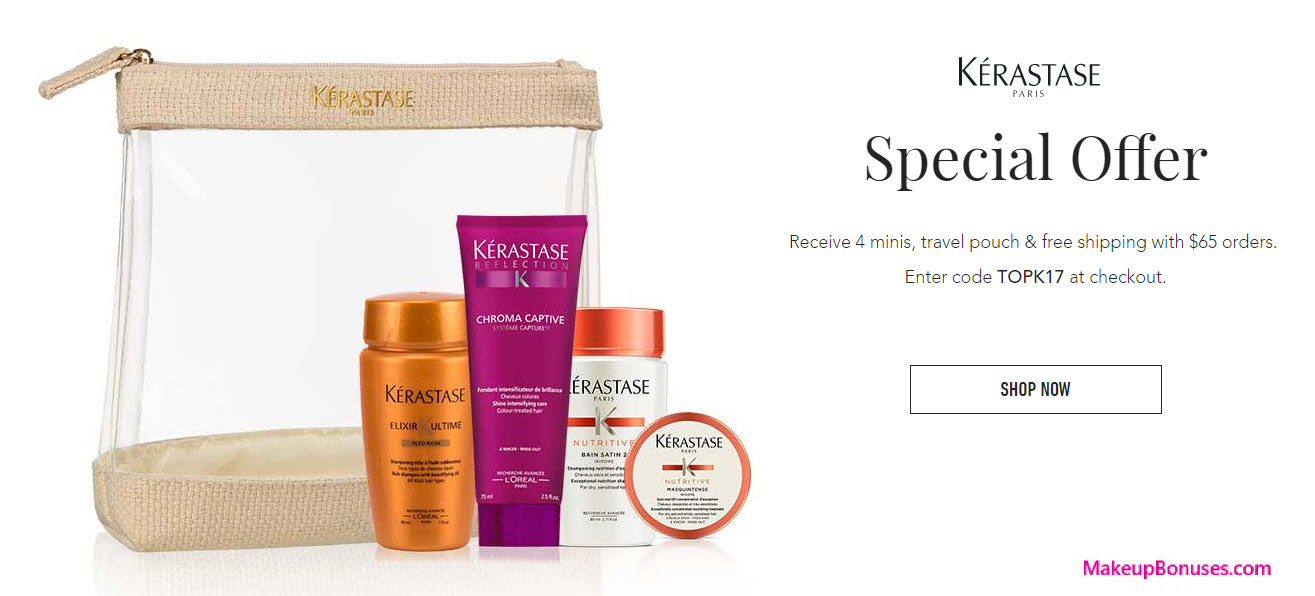 Receive a free 5-pc gift with your $65 Kérastase purchase