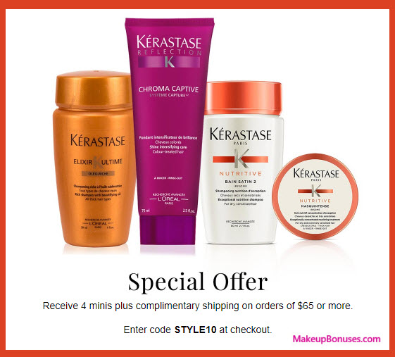 Receive a free 4-pc gift with your $65 Kérastase purchase