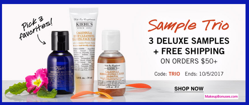 Receive your choice of 3-pc gift with your $50 Kiehl's purchase