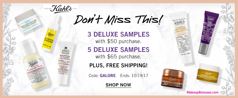 Receive a free 5-pc gift with your $65 Kiehl's purchase