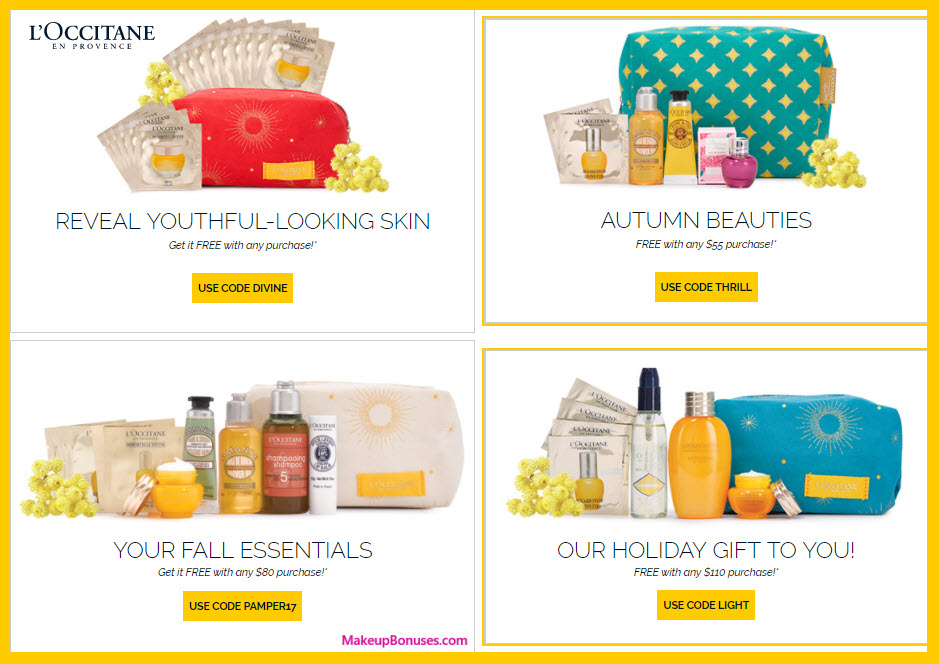 Receive a free 8-pc gift with your $110 L'Occitane purchase