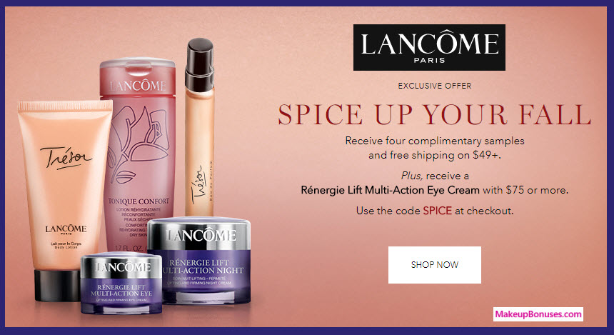 Receive a free 4-pc gift with your $49 Lancôme purchase