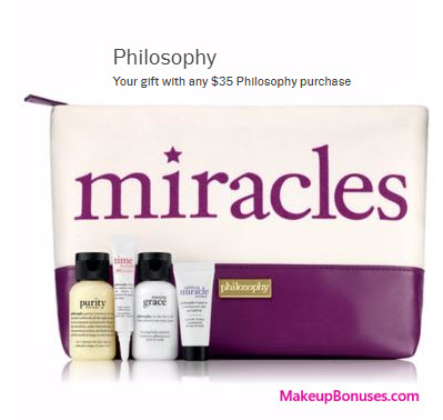 Receive a free 5-pc gift with your $35 Philosophy purchase