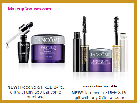 Receive a free 5-pc gift with your $75 Lancôme purchase