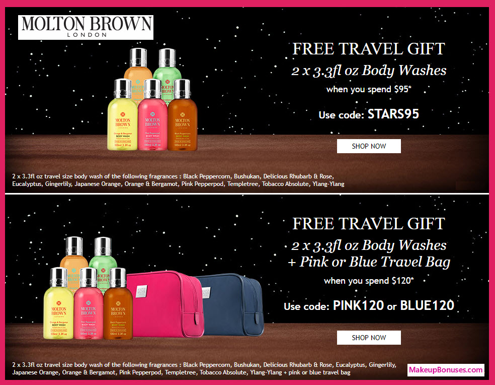 Receive your choice of 3-pc gift with your $120 Molton Brown purchase