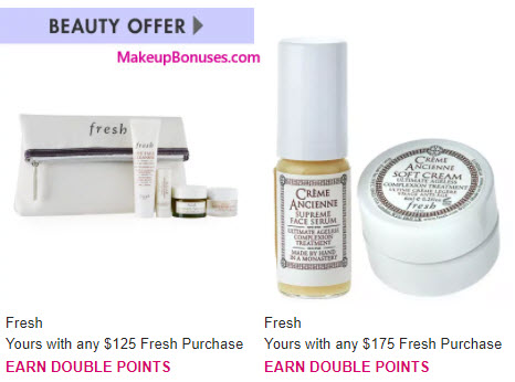 Receive a free 5-pc gift with your $125 Fresh purchase