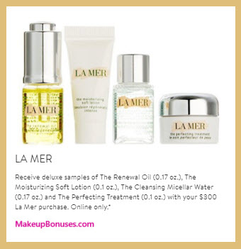 Receive a free 4-pc gift with your $300 La Mer purchase