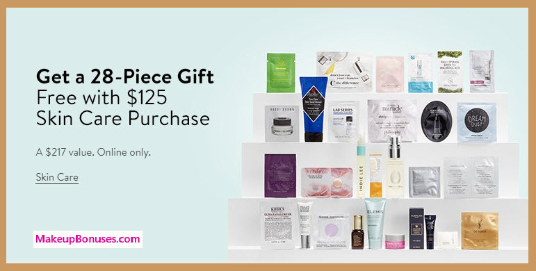 Receive a free 28-pc gift with your $125 skincare purchase