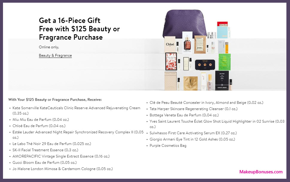 Receive a free 16-pc gift with your $125 Multi-Brand purchase