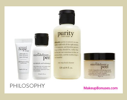 Receive a free 4-pc gift with your $50 Philosophy purchase