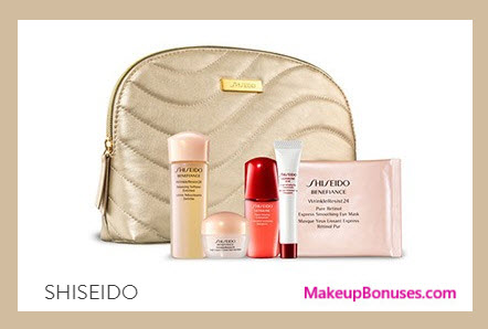 Receive a free 6-pc gift with your $50 Shiseido purchase