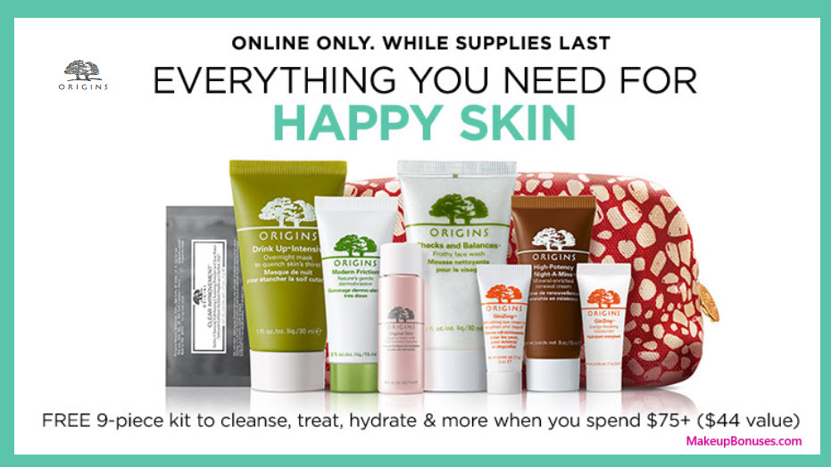 Receive a free 9-pc gift with your $75 Origins purchase
