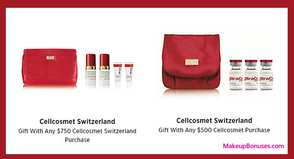 Receive a free 4-pc gift with your $500 Cellcosmet Switzerland purchase
