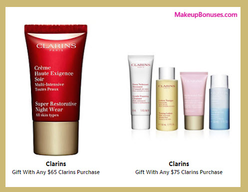 Receive a free 5-pc gift with your $75 Clarins purchase