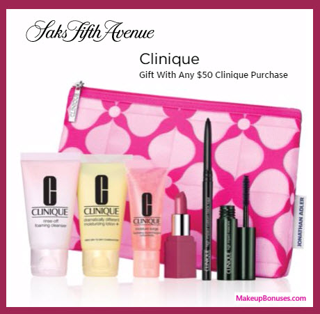 Receive a free 7-pc gift with your $50 Clinique purchase