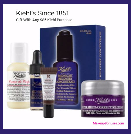 Receive a free 4-pc gift with your $85 Kiehl's purchase