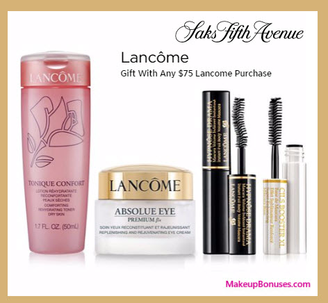 Receive a free 4-pc gift with your $75 Lancôme purchase