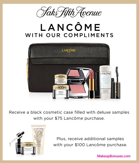 Receive a free 7-pc gift with your $75 Lancôme purchase