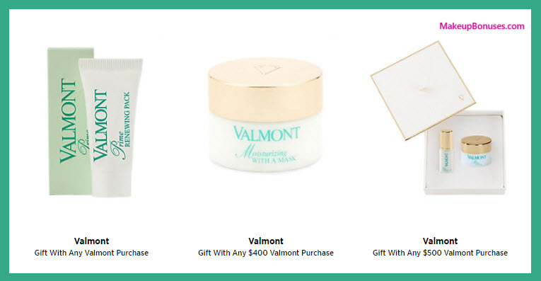 Receive a free 4-pc gift with your $500 Valmont purchase