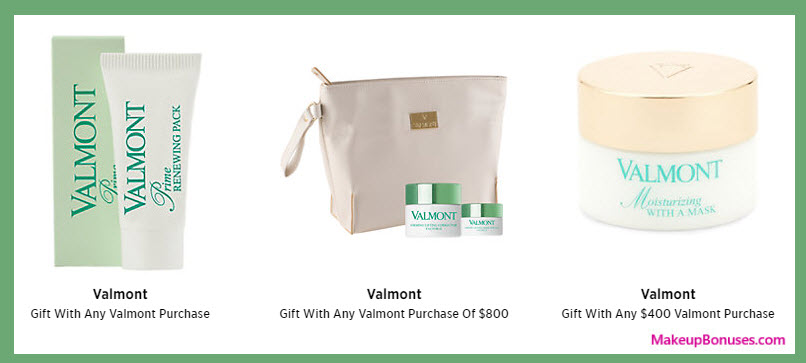 Receive a free 3-pc gift with your $800 Valmont purchase