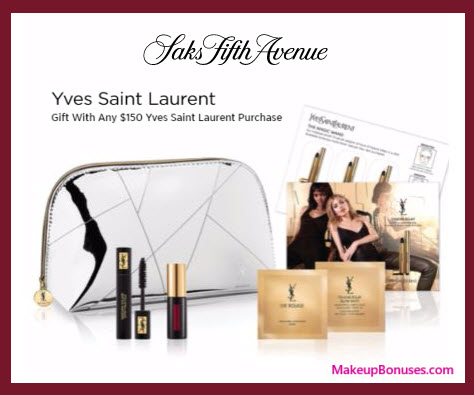 Receive a free 6-pc gift with your $150 Yves Saint Laurent purchase