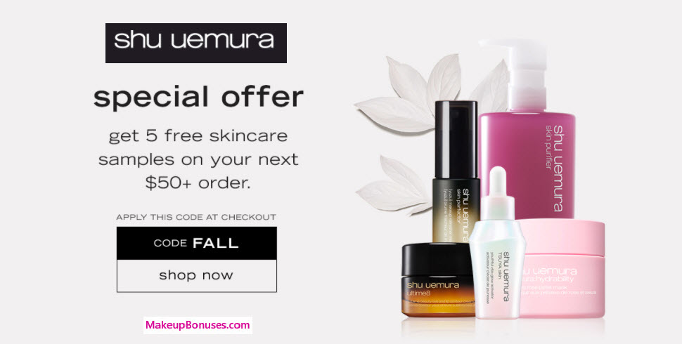 Receive a free 5-pc gift with your $50 Shu Uemura purchase