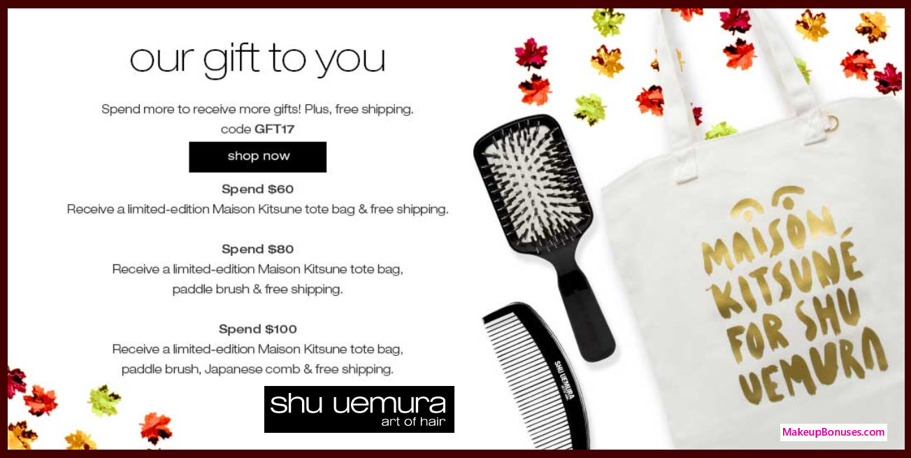 Receive a free 3-pc gift with your $100 Shu Uemura Art of Hair purchase