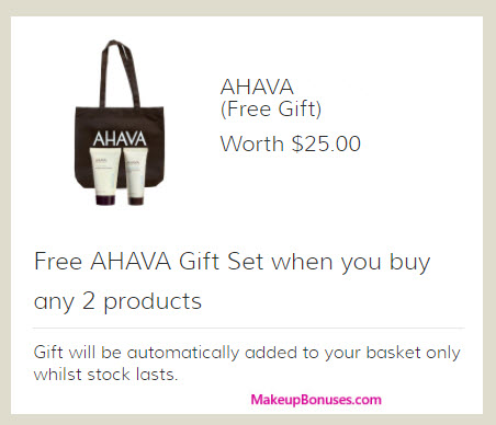 Receive a free 3-pc gift with your 2+ AHAVA product purchase