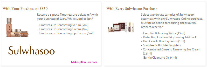Receive a free 3-pc gift with your $350 Sulwhasoo purchase