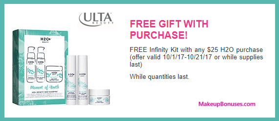Receive a free 3-pc gift with your $25 H2O+ Beauty purchase