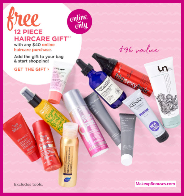 Receive a free 12-pc gift with your $40 haircare purchase