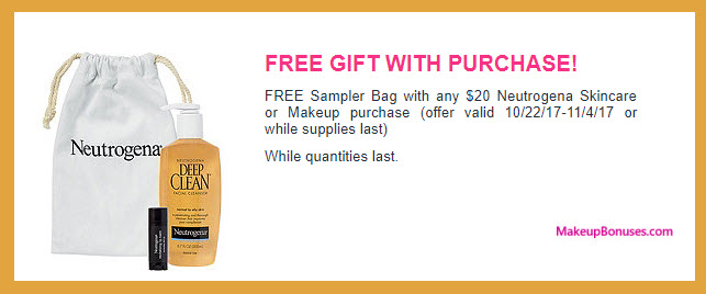 Receive a free 3-pc gift with your $20 Neutrogena purchase