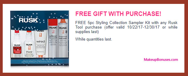 Receive a free 5-pc gift with your Rusk Tool purchase